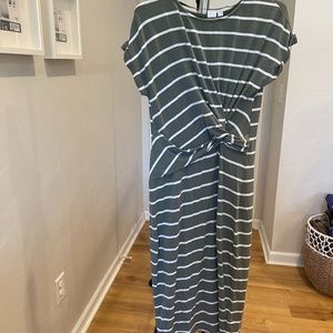Fitted striped wrap dress from Gap
